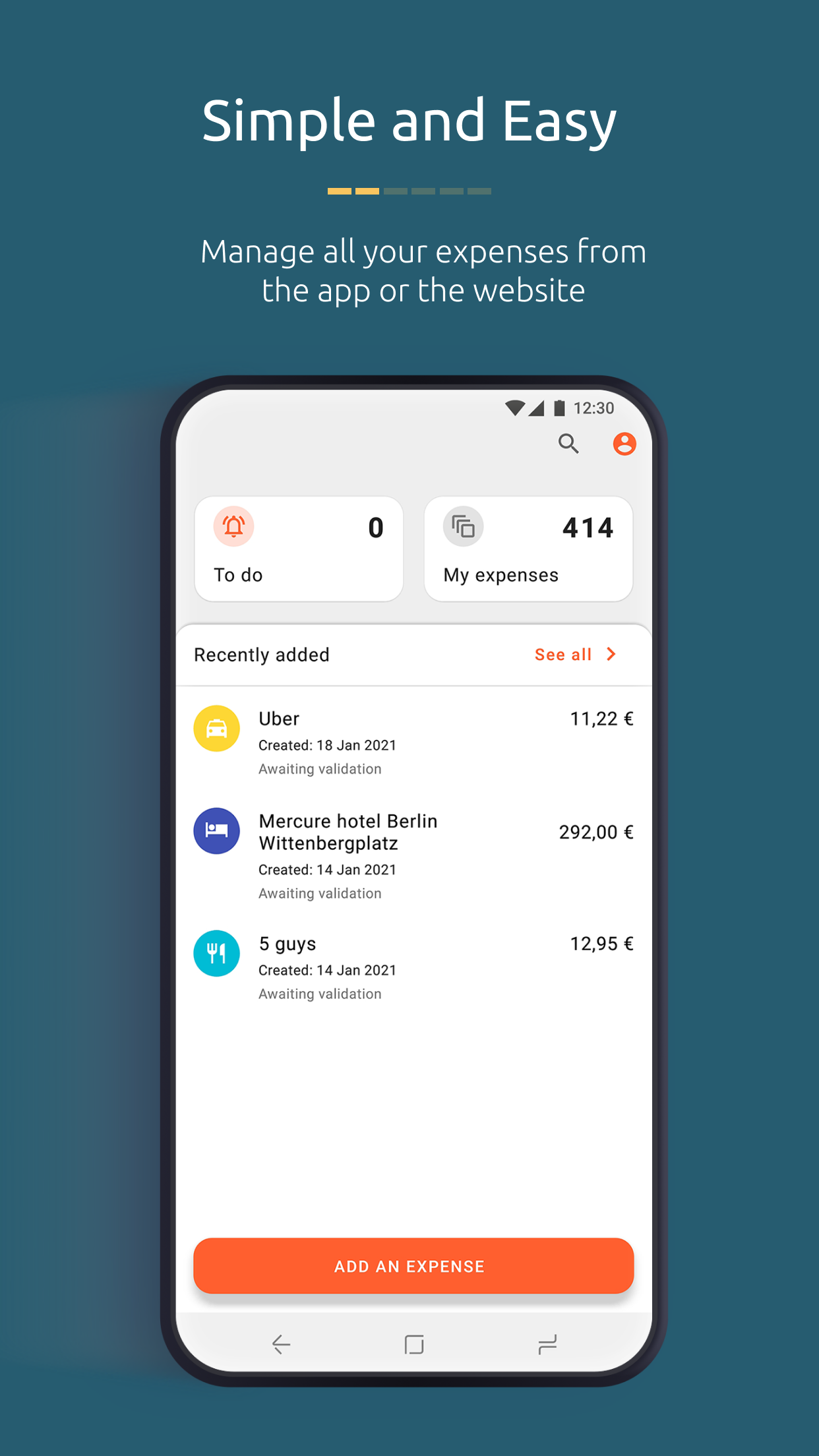 screenshot of Silae Expense